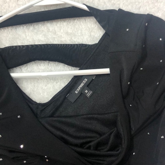 Express black mini dress with rhinestones - Picture 5 of 8